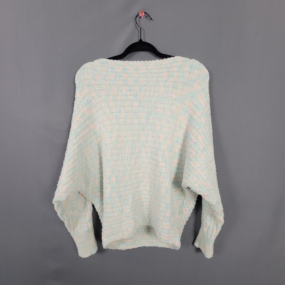 143 Story Pullover Sweater Women XS Bouclé Sherpa Knit Dolman Sleeve Pastel